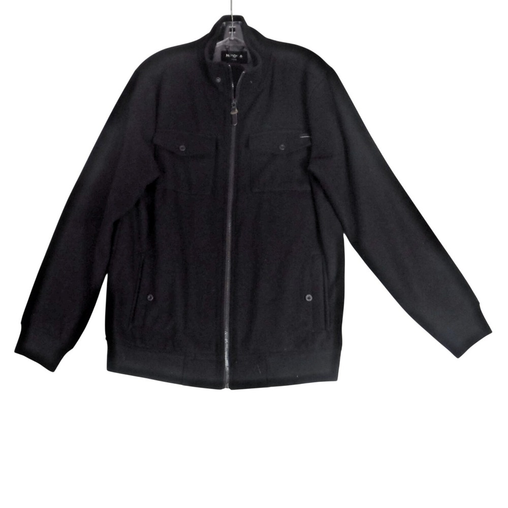 Nixon Jacket‎ Men's Size Large Black Full Zip Wool Blend Long Sleeve